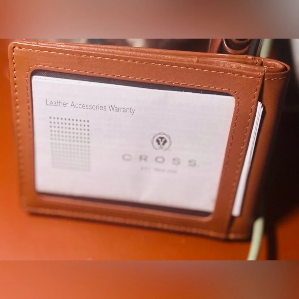 Cross Tan Leather Money Clip